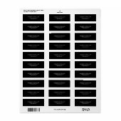 Zwart Plain Elegant Hedendaags Uniek Minimalist Etiket (Full Sheet)