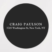 Zwart Plain Minimalistisch Elegant Klassiek Ontwer Labels (Design 1)