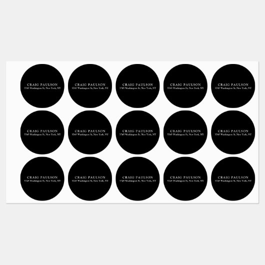 Zwart Plain Minimalistisch Elegant Klassiek Ontwer Labels (Vel)