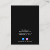 ZWART PLAIN SIGNATURE OORBEL SIERADEN LOGO VISITEKAARTJE (Achterkant)