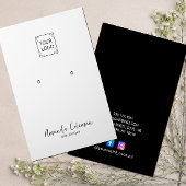 ZWART PLAIN SIGNATURE OORBEL SIERADEN LOGO VISITEKAARTJE