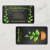 Zwart Plant Kwekerij Visitekaartjes Sjabloon (Voorkant / Achterkant)