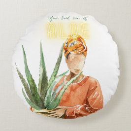 Zwart Plant Lover Rond Kussen