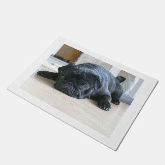 zwart plat deurmat (Schuin)