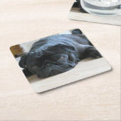 zwart plat kartonnen onderzetters (Schuin)