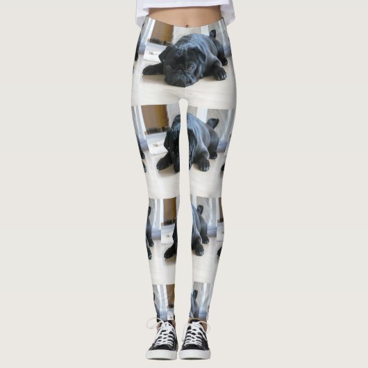 zwart plat leggings (Voorkant)