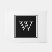Zwart plein Monogram Doormat Deurmat (Voorkant)
