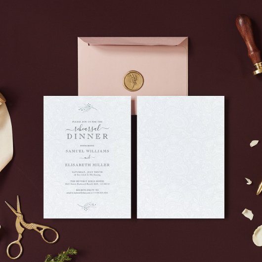 Zwart pluche wit paisley minimale repetitie diner kaart