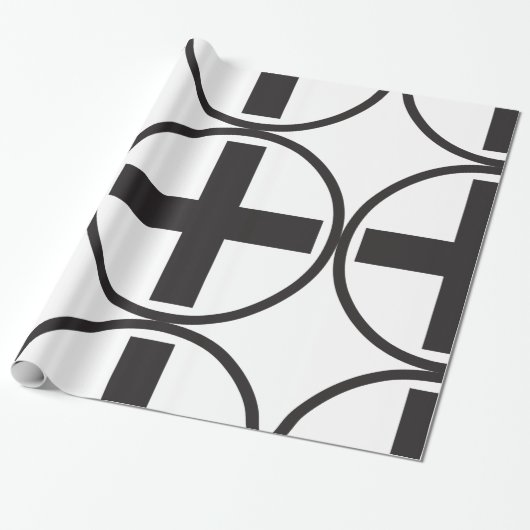 Zwart Plus gebarentafwerkpapier Cadeaupapier (Uitgerold)