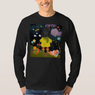 Zwart poedel kunst schattige prins geschenken gril t-shirt