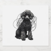 Zwart poedel premium T-shirt Sparkling Wijnetiket (Enkel label)