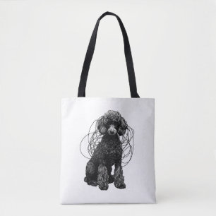 Zwart poedel premium T-shirt Tote Bag