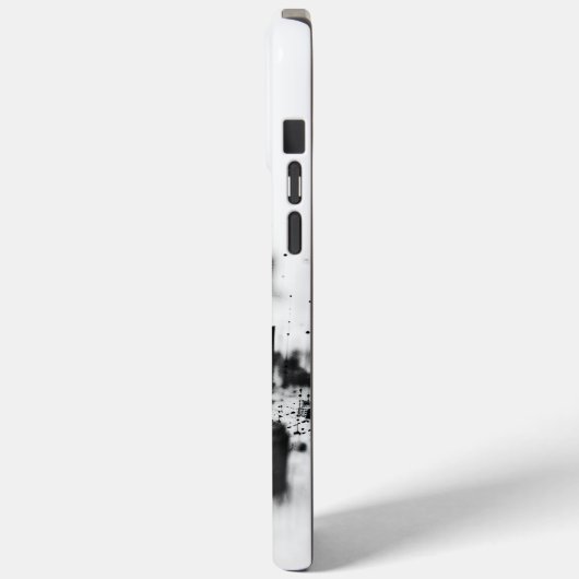 Zwart pointillisme monochromatische stadsarchitect Case-Mate iPhone case (Achterkant / Links)