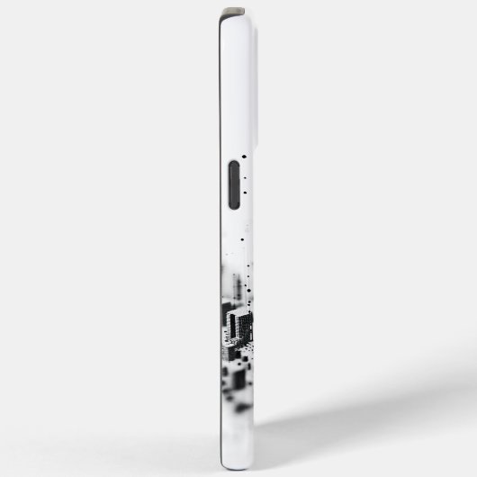 Zwart pointillisme monochromatische stadsarchitect Case-Mate iPhone case (Achterkant / Rechts)