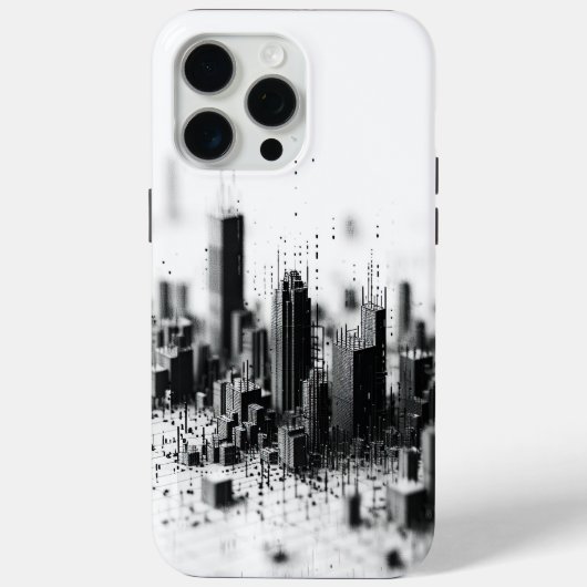 Zwart pointillisme monochromatische stedelijke arc Case-Mate iPhone case (Achterkant)
