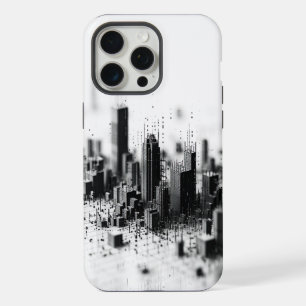 Zwart pointillisme monochromatische stedelijke arc iPhone 15 pro max case