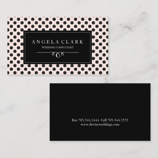 Zwart pok een Stip met een zachte ondergrond Visitekaartje (Voorkant / Achterkant)
