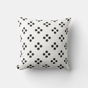 Zwart poka Dot Geometric Pattern White Cadeaudecor Buitenkussen