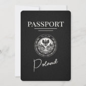 Zwart Polen paspoort Bewaar de datum Save The Date (Voorkant)