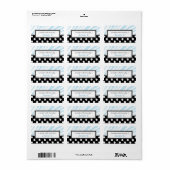Zwart Polka Dot Blauw Zebra Print Baking Labels (Full Sheet)