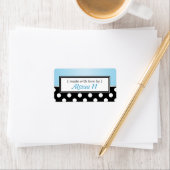 Zwart Polka Dot Blue Gepersonaliseerde baklabels Etiket (Insitu)