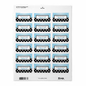 Zwart Polka Dot Blue Gepersonaliseerde baklabels Etiket (Full Sheet)