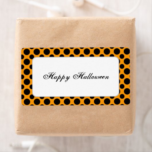 Zwart Polka Dot Custom Halloween Label (Insitu)