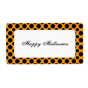 Zwart Polka Dot Custom Halloween Label