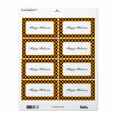 Zwart Polka Dot Custom Halloween Label (Full Sheet)