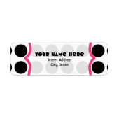 Zwart Polka Dot Fancy adreslabel Etiket (Voorkant)