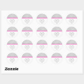 Zwart Polka Dot & Roze Trim Adres Stickers (Vel)