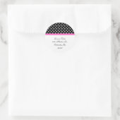 Zwart Polka Dot & Roze Trim Adres Stickers (Tas)