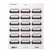 Zwart Polka Dot Roze Zebra Print Baking Labels (Full Sheet)