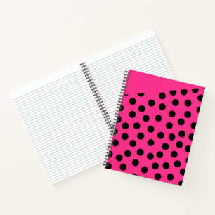 Zwart Polka Dots Roze Notitieboek