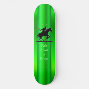 Zwart pologe Pony en Rider op groen chroomuiterlij Skateboard