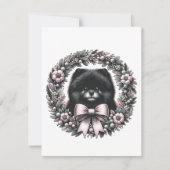 Zwart Pomeranian met op maat gemaakte boodschap Vi Kaart (Voorkant)