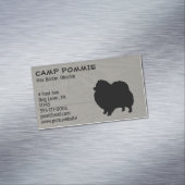 Zwart Pomeranian Silhouet Magnetisch Visitekaartje (Voorbeeld)
