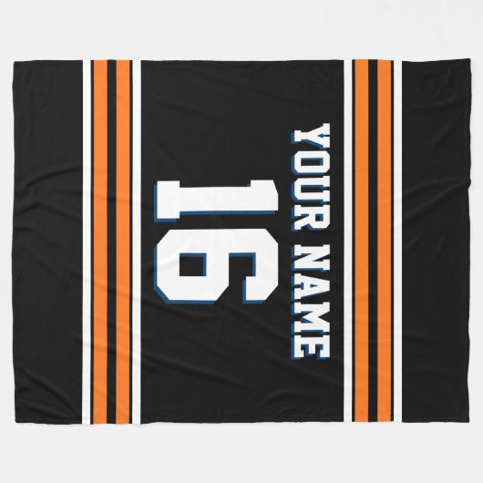 Zwart Pompoen Sinaasappel Wit Sport Jersey Fleece Deken (Voorkant (Horizontaal))