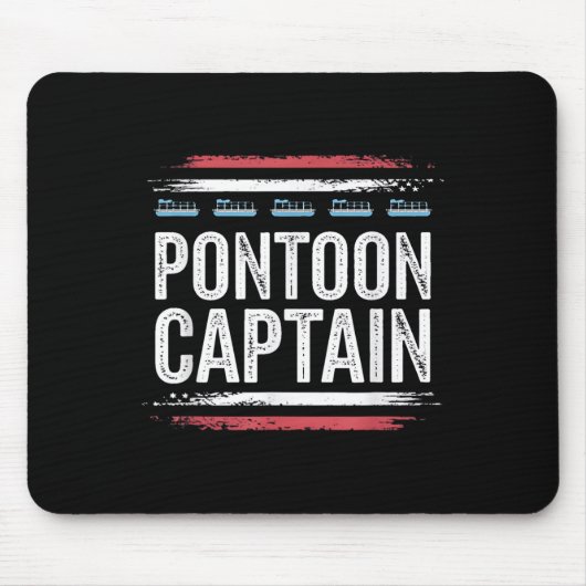 Zwart-ponton Boot-captain 4 juli Muismat (Voorkant)