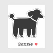 Zwart Poodle Pet Dog Design Vinyl Sticker (Vel)