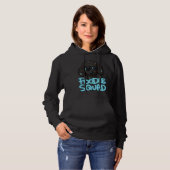Zwart Poodle Squad in blauw Hoodie (Voorkant volledig)