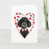 Zwart Poodle Valentijnsdag Dog Ouder waterverf Feestdagen Kaart (Voorkant)