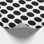 Zwart poodots wrapppapier cadeaupapier (Hoek)