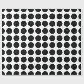 Zwart poodots wrapppapier cadeaupapier (Vlak)