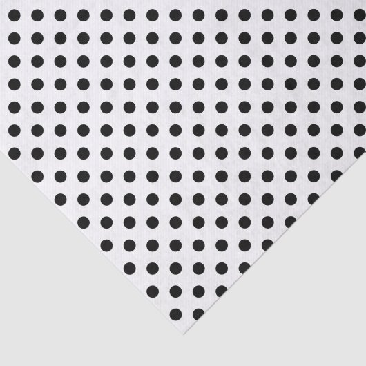 Zwart pooidot op witboek tissuepapier (Detail)