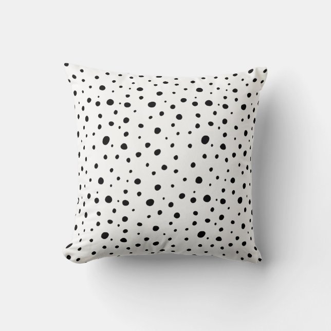 Zwart-pooldots Minimale Abstracte moderne Kussen (Voorkant)