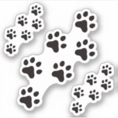 Zwart poot print dierlijk spoor stickers (Voorkant)