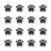 Zwart pootafdruk sticker (Voorkant)