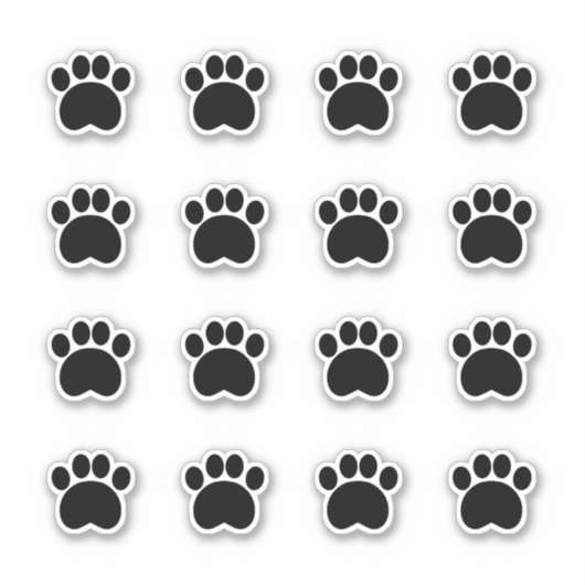 Zwart pootafdruk sticker (Voorkant)