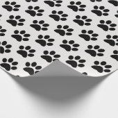 Zwart pootafdrukken cadeaupapier (Hoek)